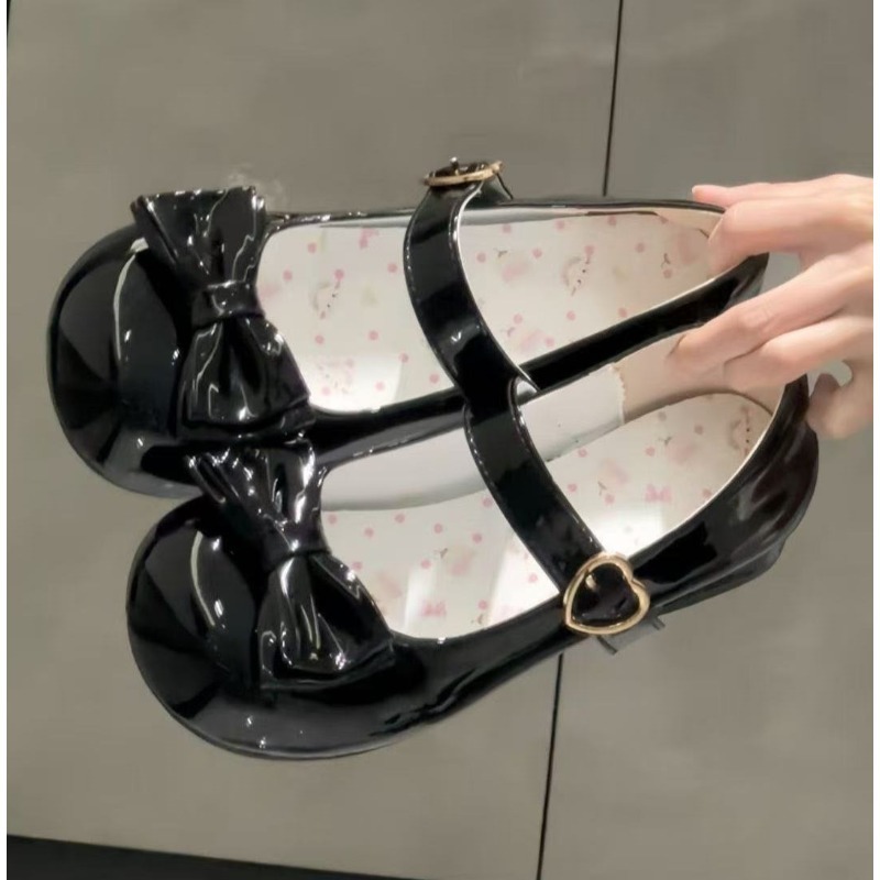 Leather Classic Strap - Chaussures Lolita à nœud style mignon