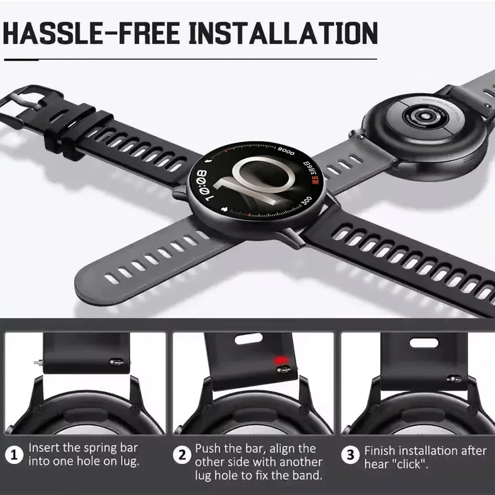 Bracelet en silicone 20 mm 22  - Smartwatch X2 avis et prix